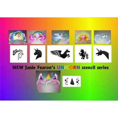 Unicorn Stencils - Curly Corn Unicorn Stencils - Curly Corn