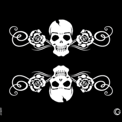 Glimmer Skulls and Roses Go Couture Stencil Glimmer Skulls and Roses Go Couture Stencil