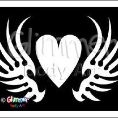 Glitter tattoo GR85 Winged Heart Pack Of 5 Glitter tattoo GR85 Winged Heart Pack Of 5