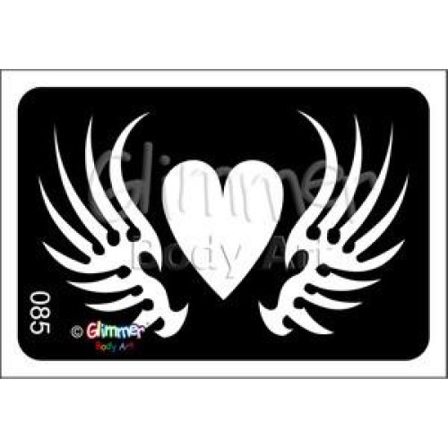 Glitter tattoo GR85 Winged Heart Pack Of 5 (GR85 Winged Heart Pack Of 5)