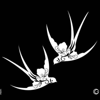 Glimmer Twin Swallows Go Couture Stencil Glimmer Twin Swallows Go Couture Stencil