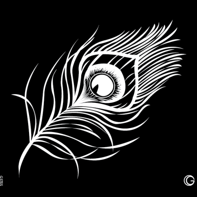 Glimmer Peacock Feather Go Couture Stencil  Glimmer Peacock Feather Go Couture Stencil