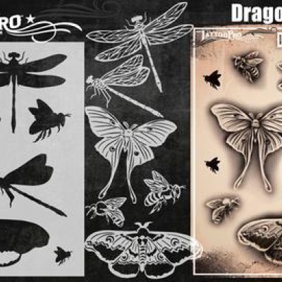 Airbrush  Tattoo Pro BIG DragonFly and Moth Airbrush  Tattoo Pro BIG DragonFly and Moth