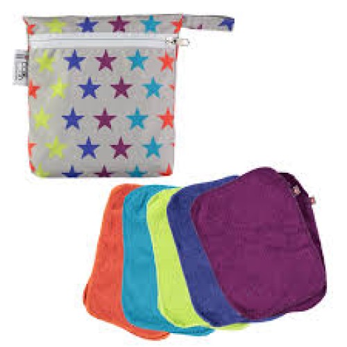 Pop-in Reusable Bamboo Wipes - Brights (Brights)