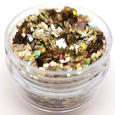 Chunky Glitter Pale Holo Gold Diamonds
