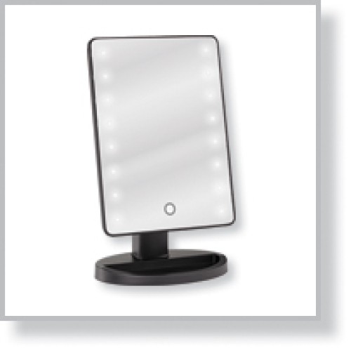 LED Lighted Table Top Cosmetic Mirror Black (LED Lighted Table Top Cosmetic Mirror Black)