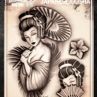 Airbrush Tattoo Pro BIG Japanese Geisha 