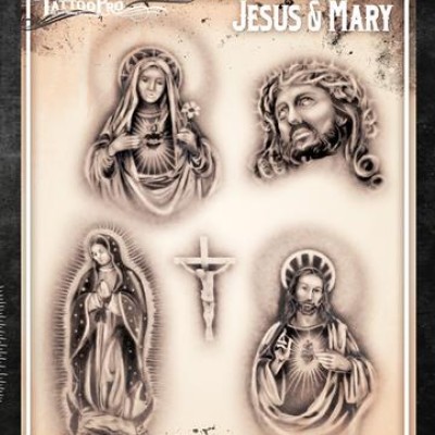 Airbrush Tattoo Pro Jesus And Mary