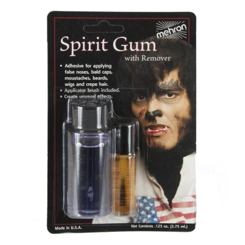 Mehron Spirit Gum Adhesive & Remover Carded .25fl.oz./1fl.oz. (Mehron Spirit Gum Adhesive & Remover Carded)