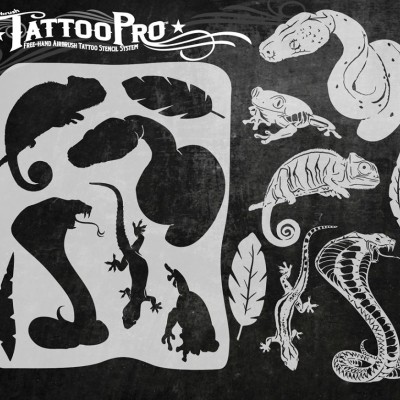 Airbrush Tattoo Pro Stencil Scales & Tails
