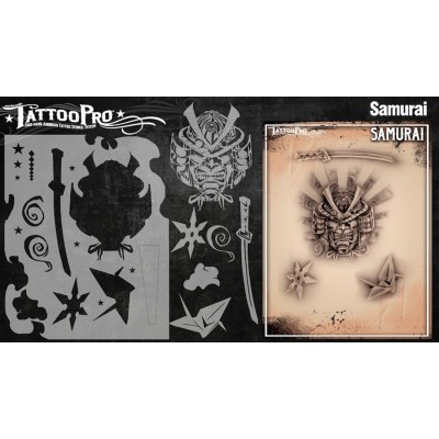 Airbrush Tattoo Pro Stencil Samurai