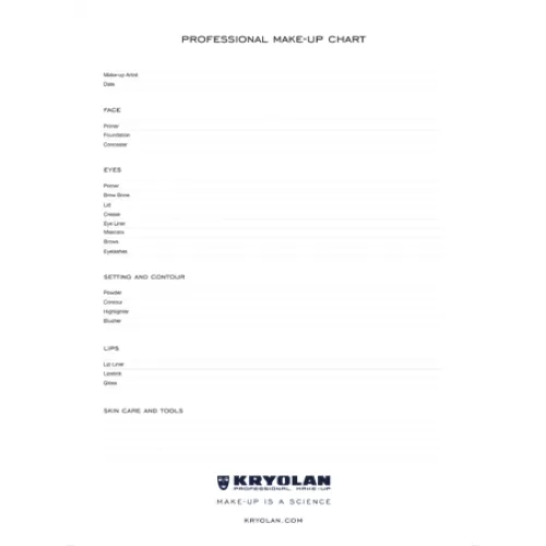 Kryolan Professional Make Up Charts (Kryolan Professional Make Up Charts)