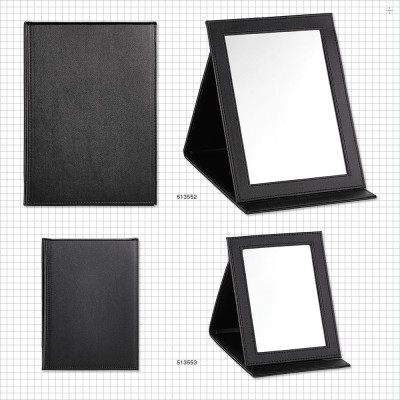 Qosmedix Large Folding Mirror, Black