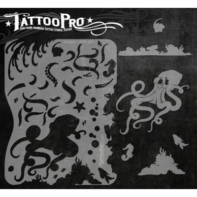 Airbrush Tattoo Pro Octopus Stencil